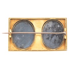 Archaeological Revival Gold And Lava Cameo Brooch Late 19th Century