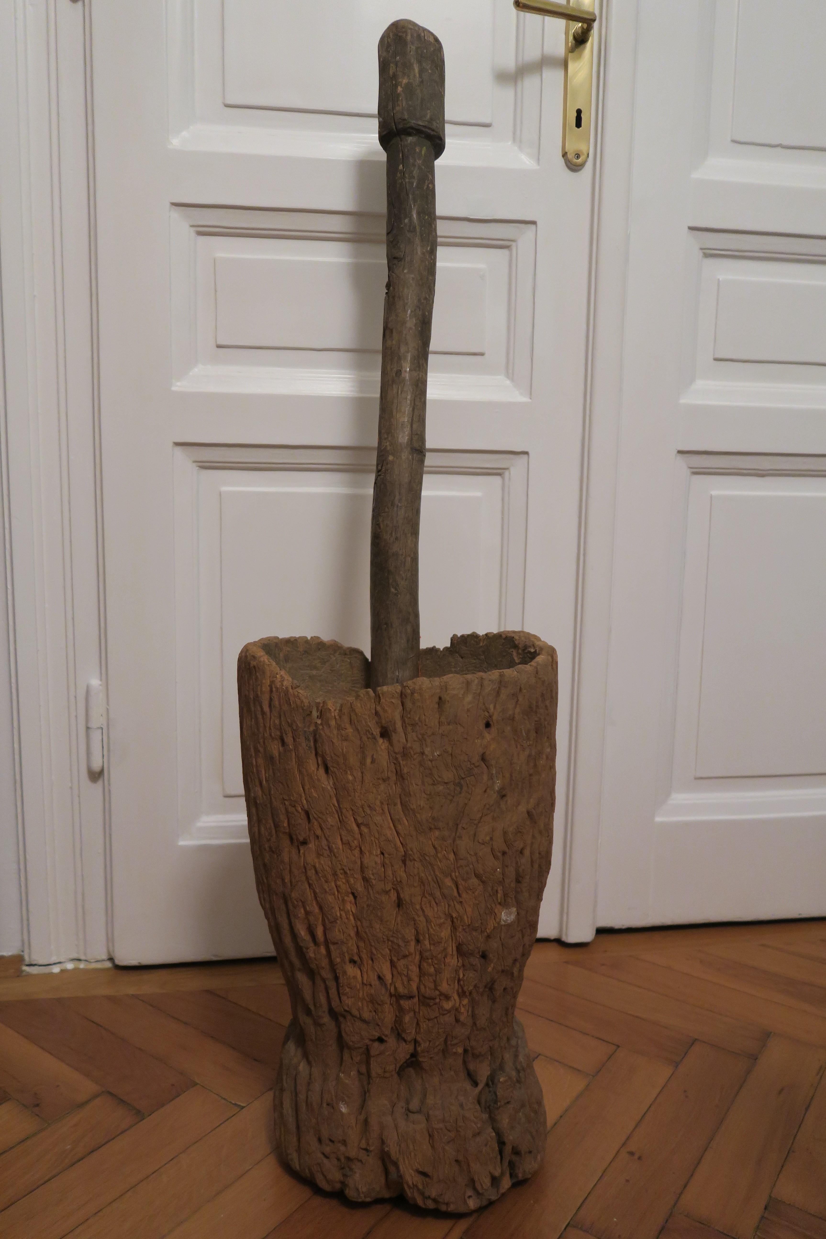 19th Century Archaic African Mortar Made from Ironwood For Sale