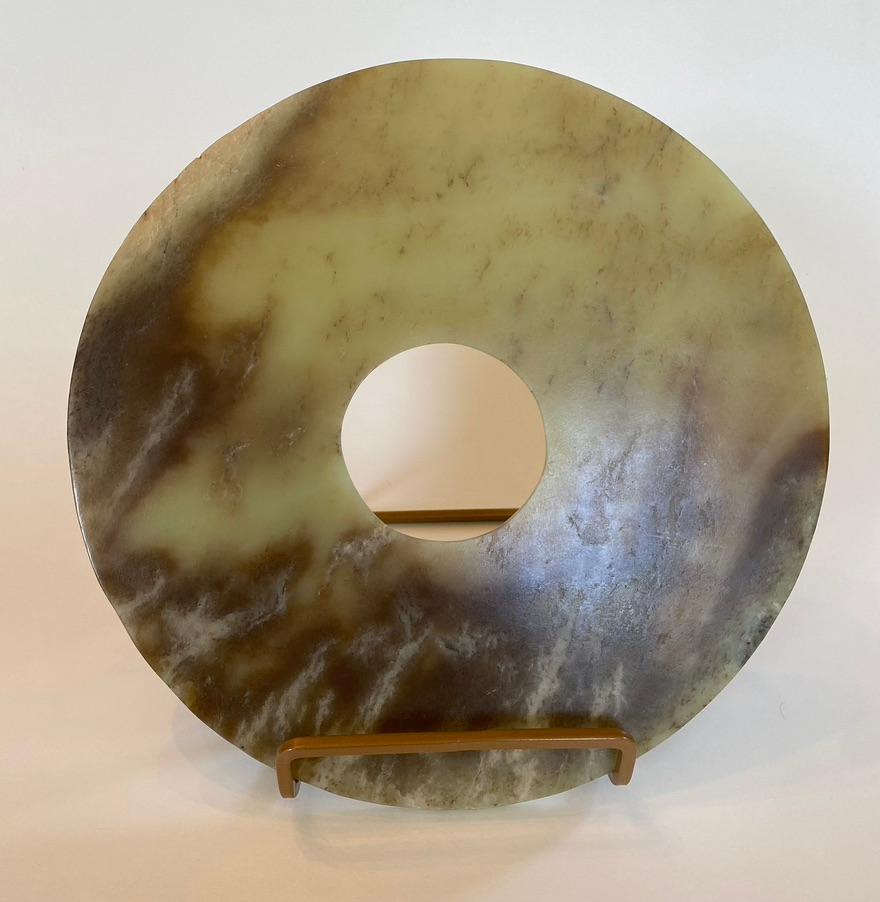Archaik-Jade Bi, frühes Bronzezeitalter (Chinesisch) im Angebot