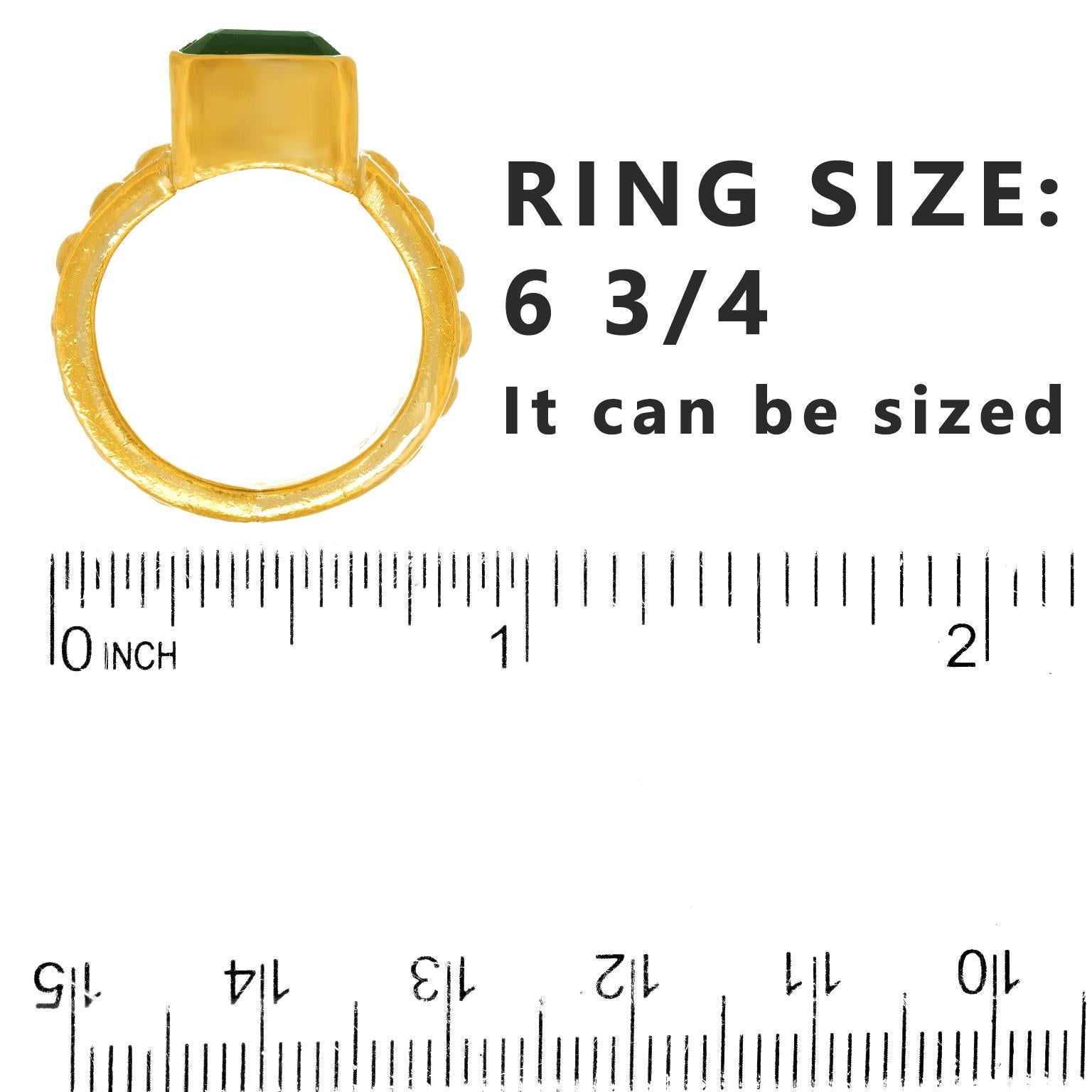Archaic Motif Tourmaline Ring  22k 1