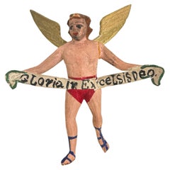 Archangel Antique Grulich Christmas Nativity Figure, late 19th Century Folk Art