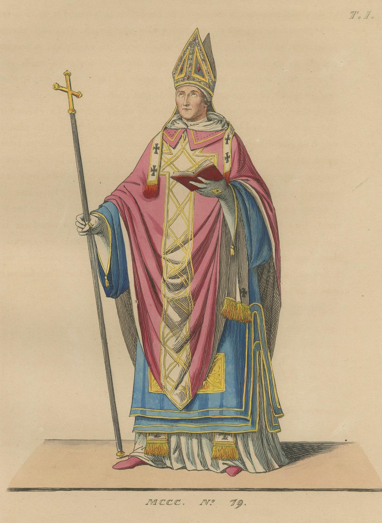 Archbishop in Ceremonial Vestments – Ecclesiastical Dress of the Renaissance In Good Condition For Sale In Langweer, NL