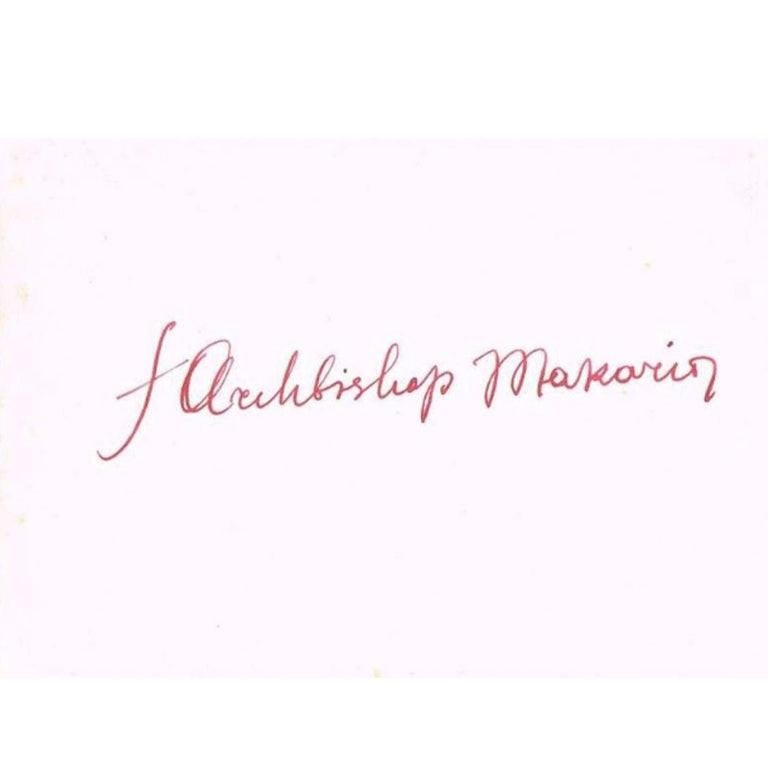 20th Century Archbishop Makarios Autograph