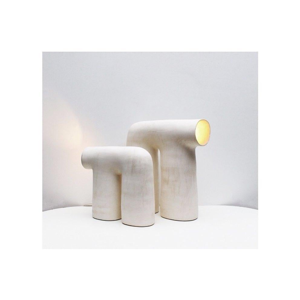 Contemporary Arche #3 White Stoneware Lamp by Elisa Uberti