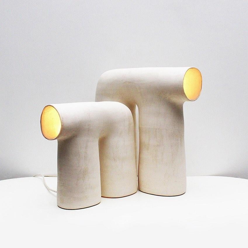 Arche #4 White Stoneware Lamp by Elisa Uberti For Sale 1