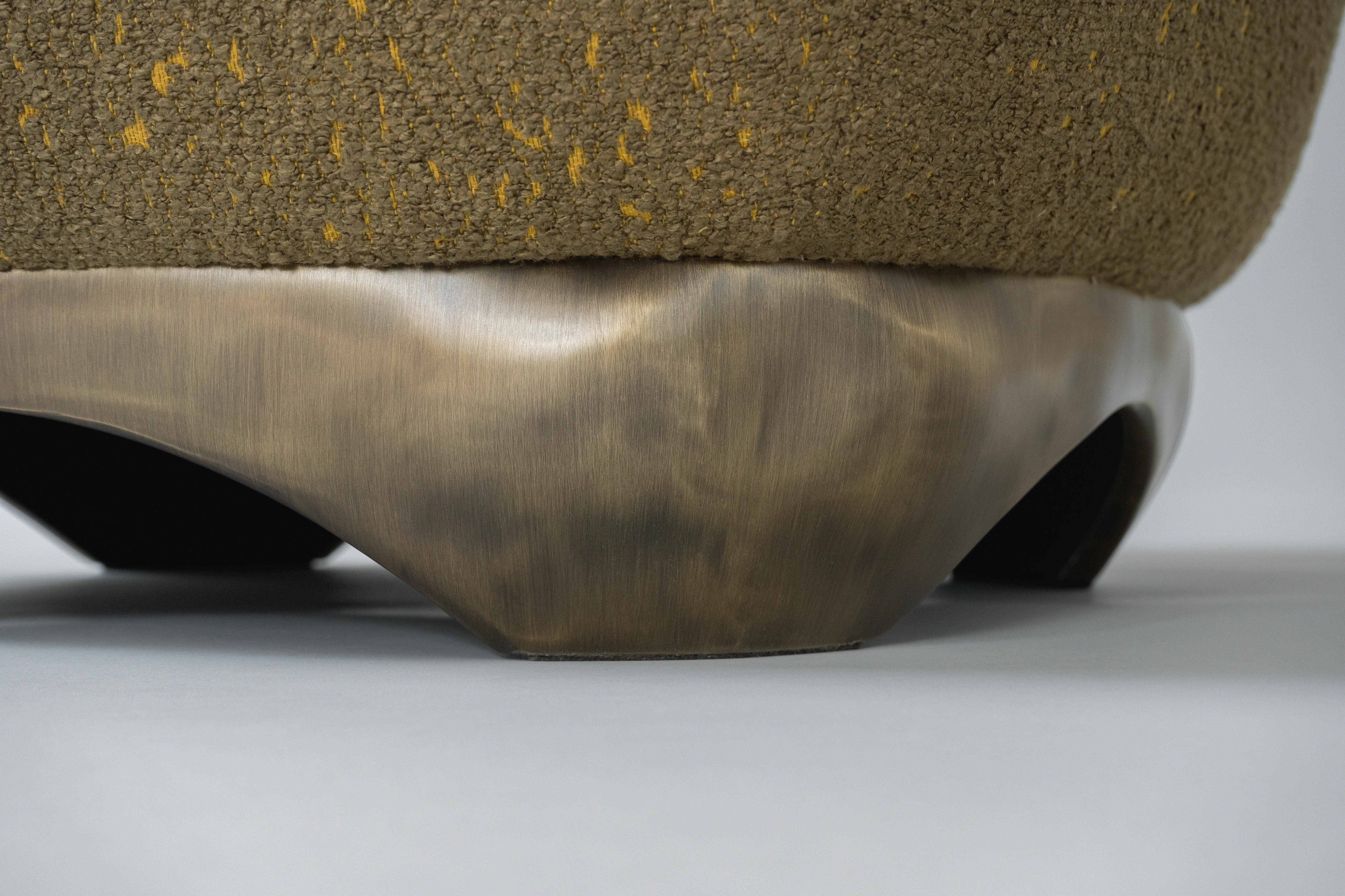 Contemporary Arche Ottoman by DeMuro Das in Antique Bronze For Sale