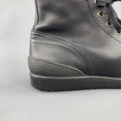 ARCHE Size 8 Black Leather Lace Up Rubber Sole Boots