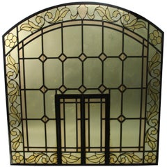 Antique Arched 1920s Window with Moving Inside Panel