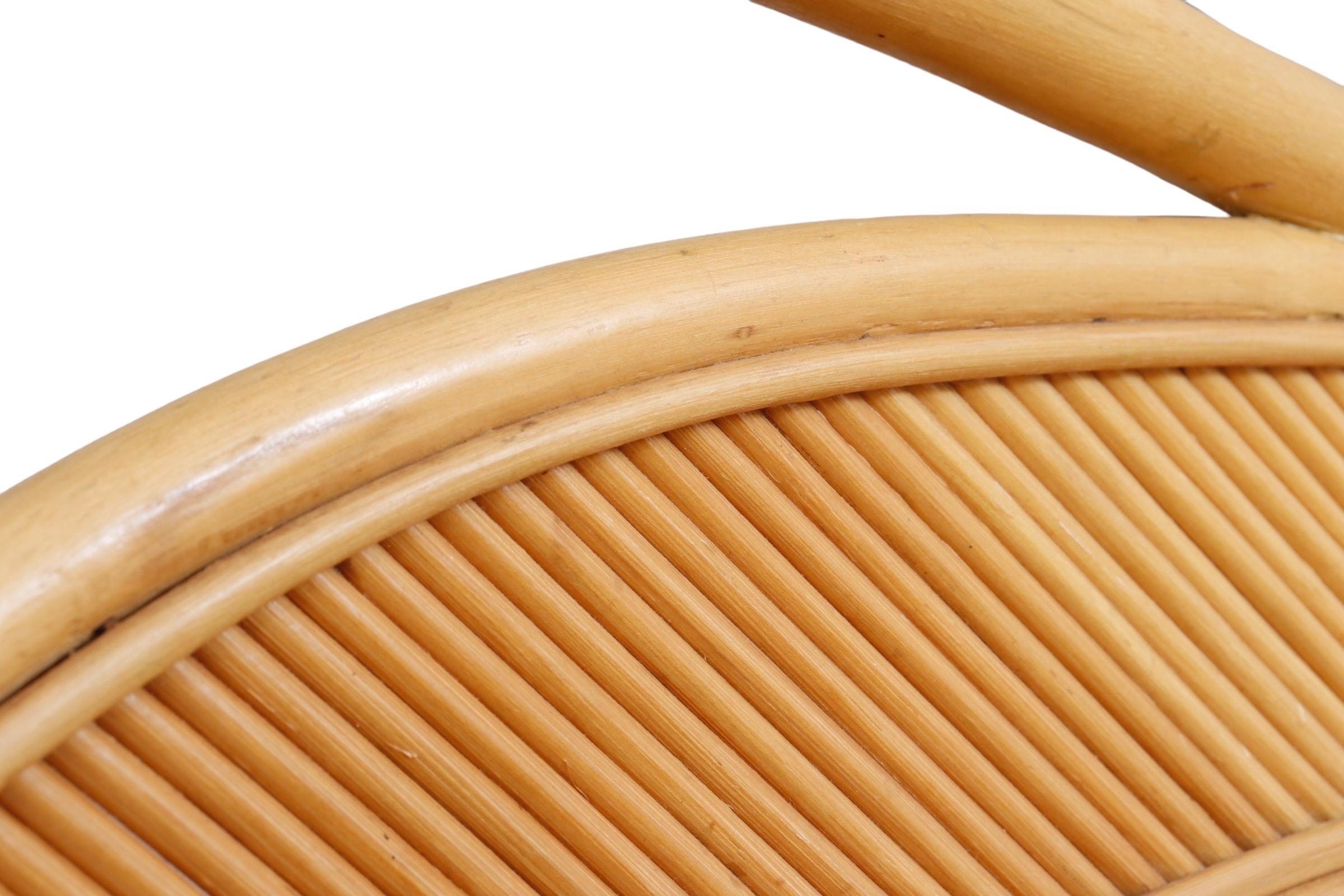 20th Century Arched Bamboo King Size Headboard