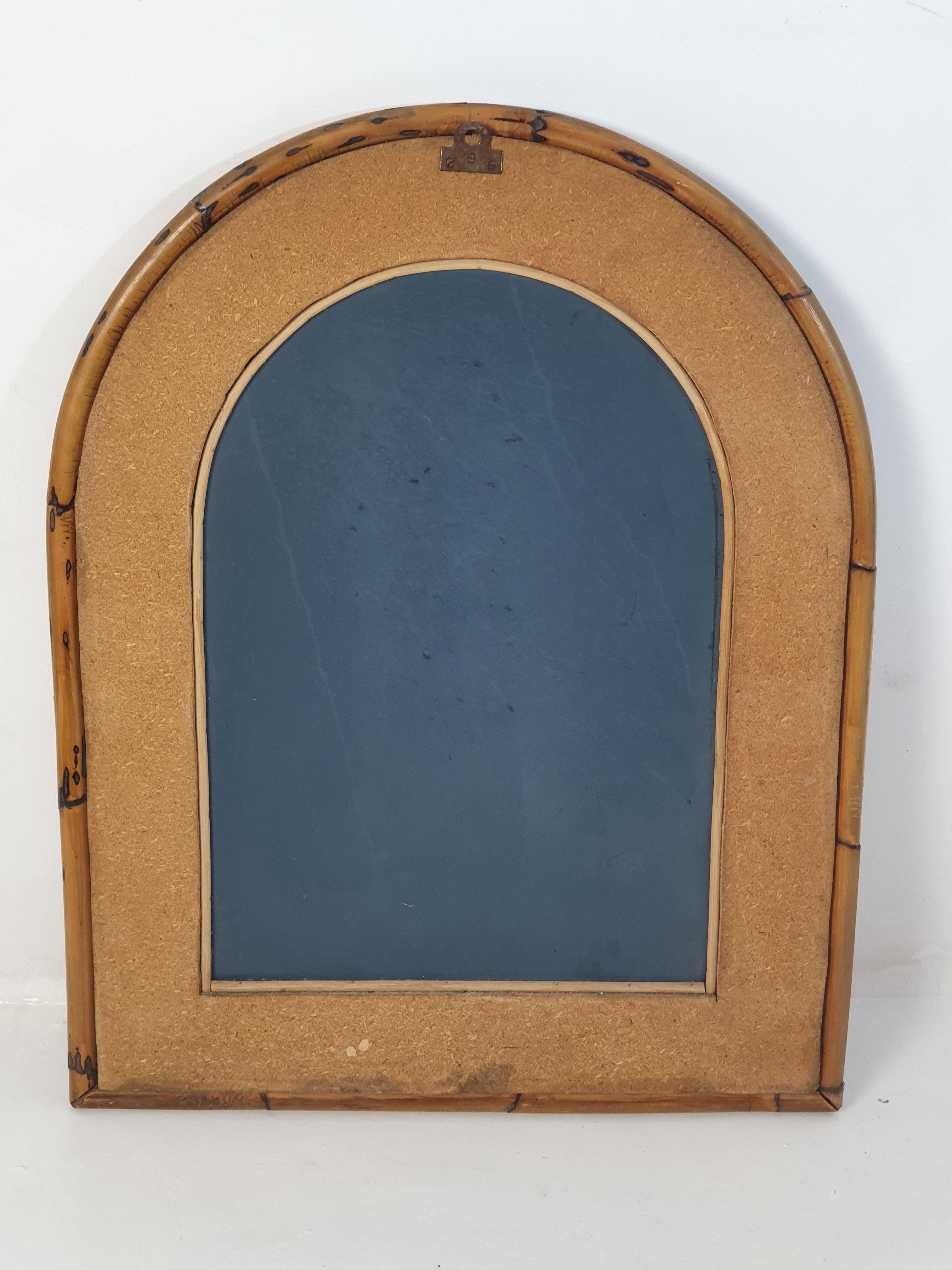 Arched Bamboo Mirror by Vivai del Sud Italy, 1960s For Sale 4