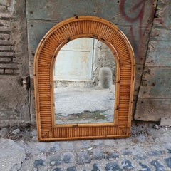 Arched Bamboo Mirror by Vivai del Sud Italy, 1960s