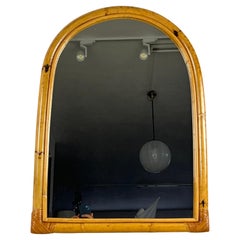 Arched Bamboo Mirror, Italy, 1970s
