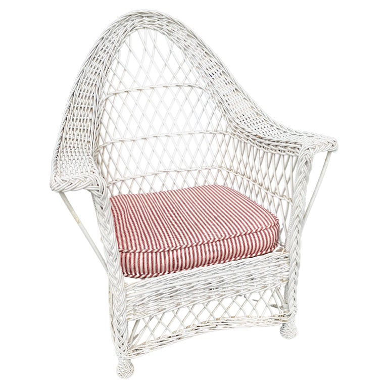 Arched Bar Harbor Wicker Arm Chair For Sale at 1stDibs