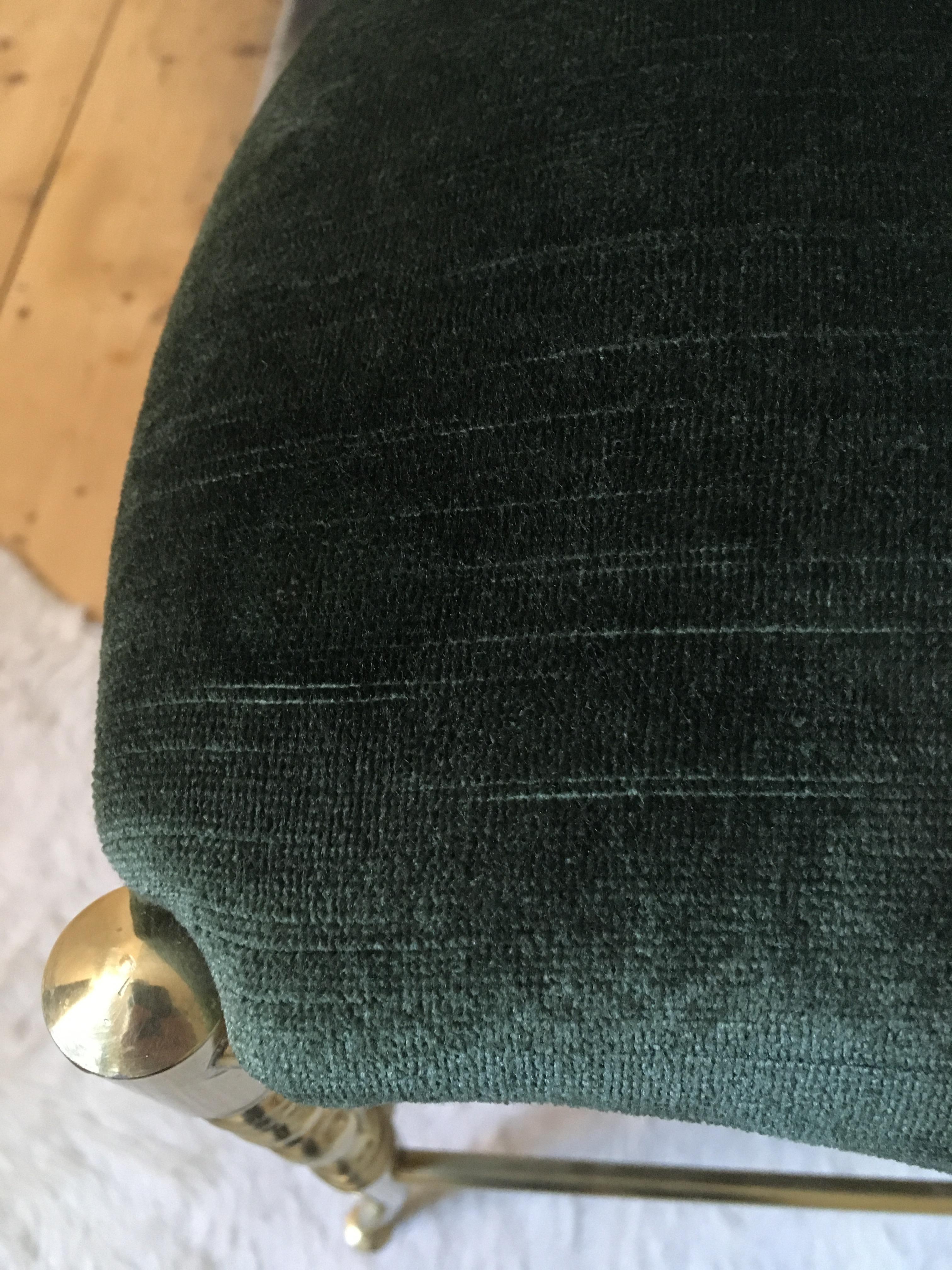 Arched Brass Chiavari Chair Dark Green Velvet Seat 1960s 10