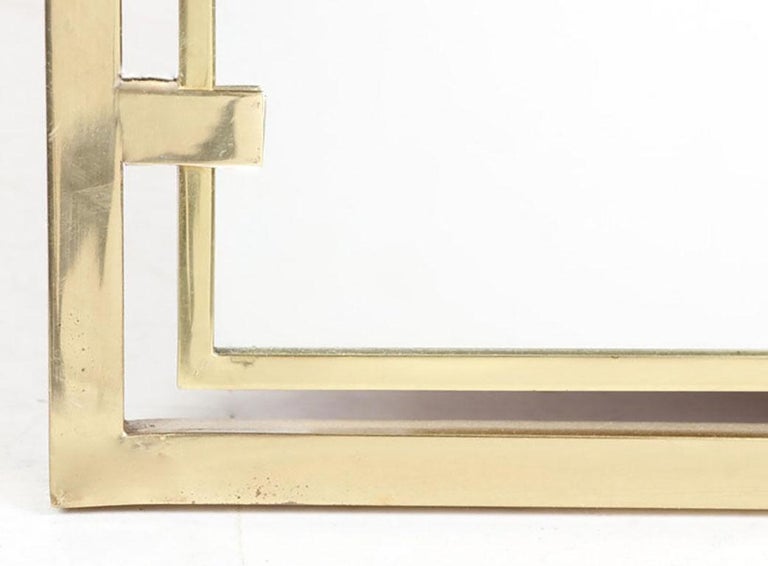 Arched Brass Framed Mirror in Open Rectangular Frame For Sale at 1stDibs