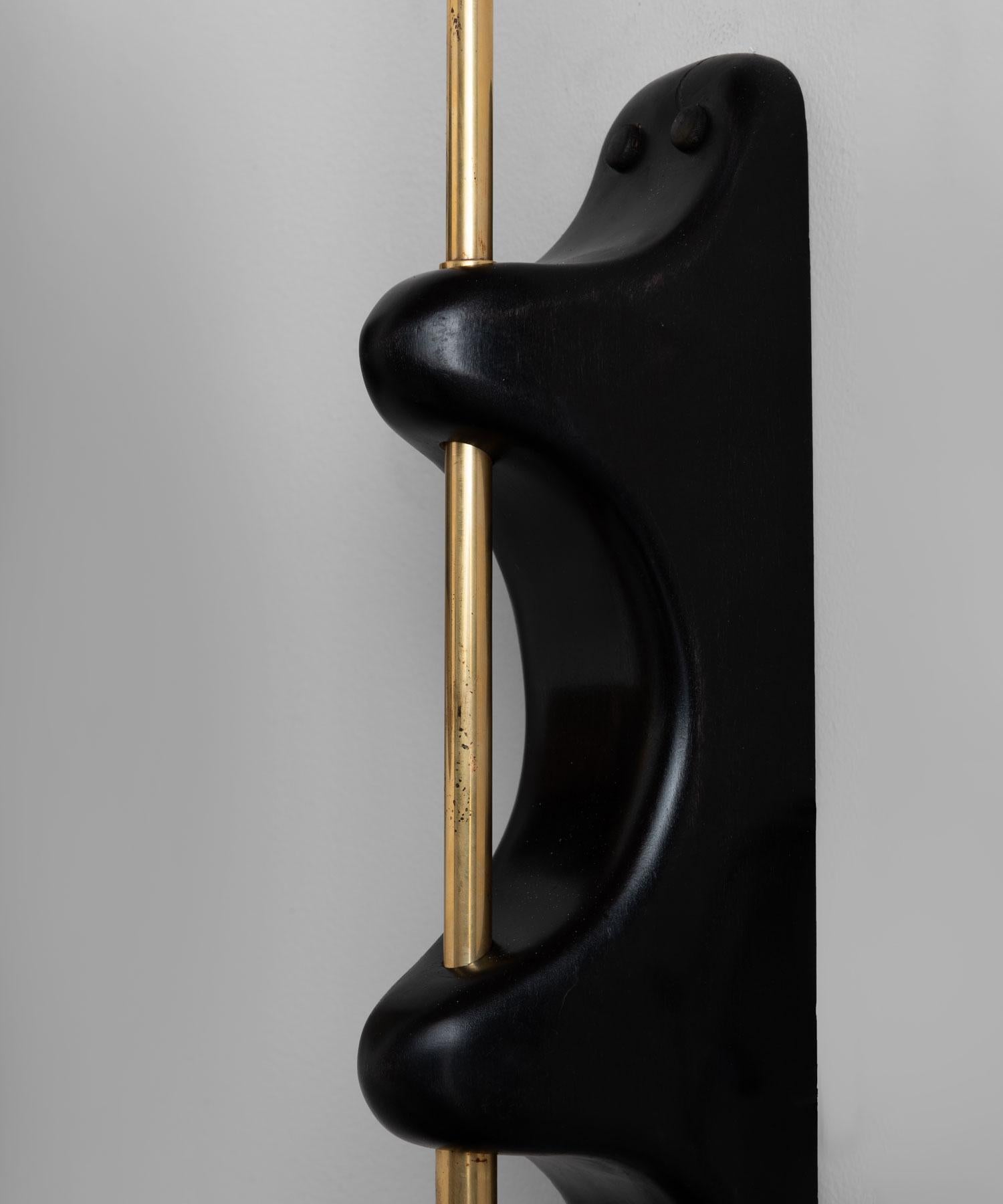 Contemporary Arched Brass Swing Arm Sconce, Made in England For Sale