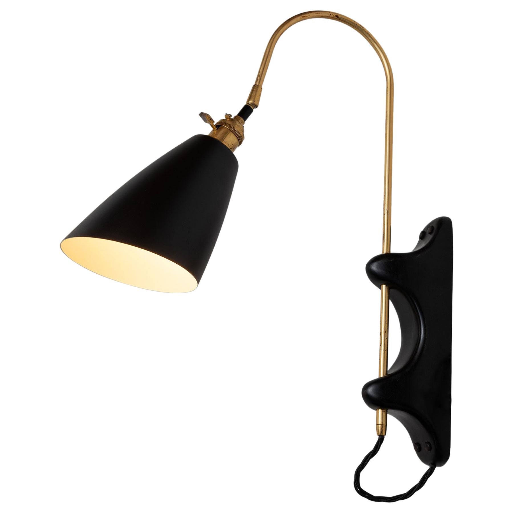 Arched Brass Swing Arm Sconce, England, 21st Century