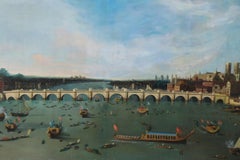 Arched Bridge over Venetian Canal Oil Painting on Canvas