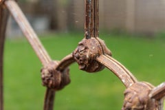 Arched Cast Iron Reclaimed Window Mirror, Mid-19th Century