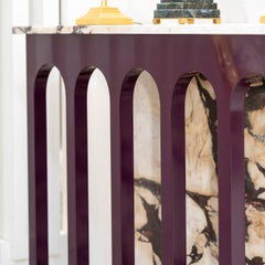 Arched Console in Onyxed Breccia Marble