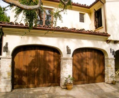 Arched Door Forged Iron Exterior Lantern on Bracket