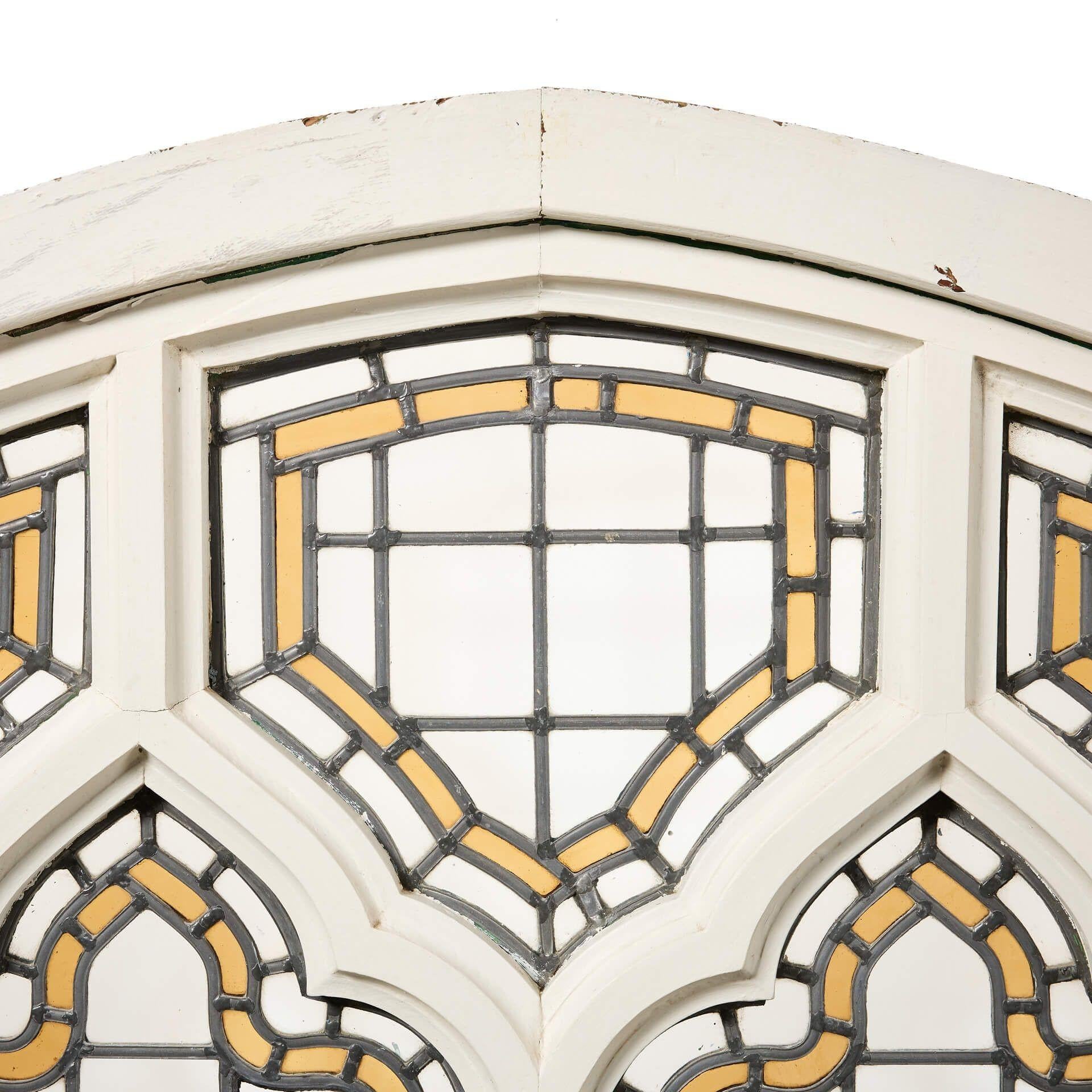 Victorian Arched Ecclesiastical Style Stained Glass Window For Sale