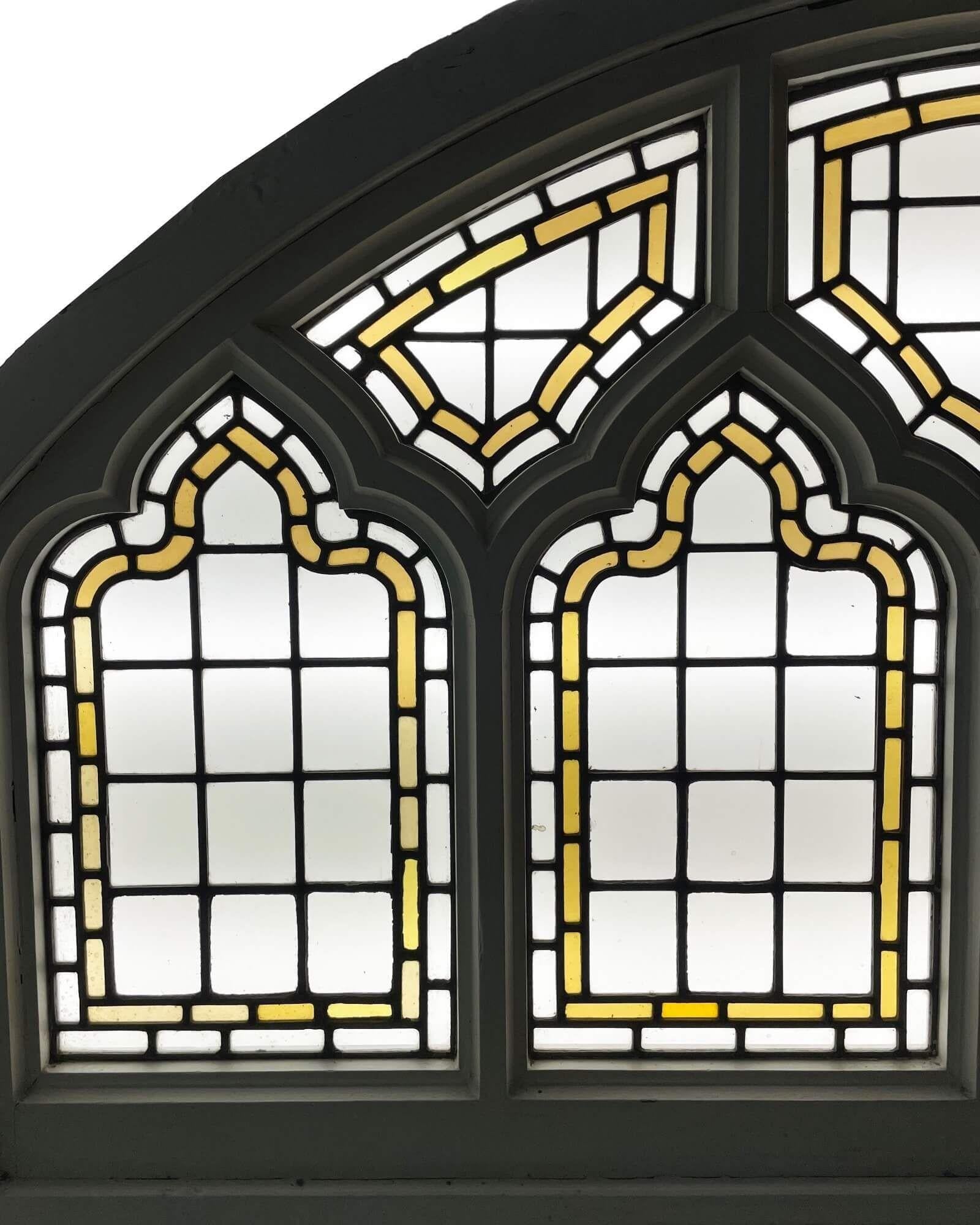 18th Century Arched Ecclesiastical Style Stained Glass Window For Sale