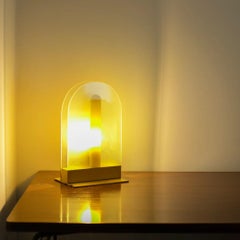 Arched Glass with Yellow Painted Desk Light