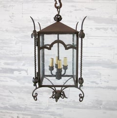 Arched Iron Large Hanging Lantern