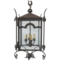 Arched Iron Large Hanging Lantern