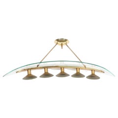 Arched Linear Chandelier by Pietro Chiesa for Fontana Arte