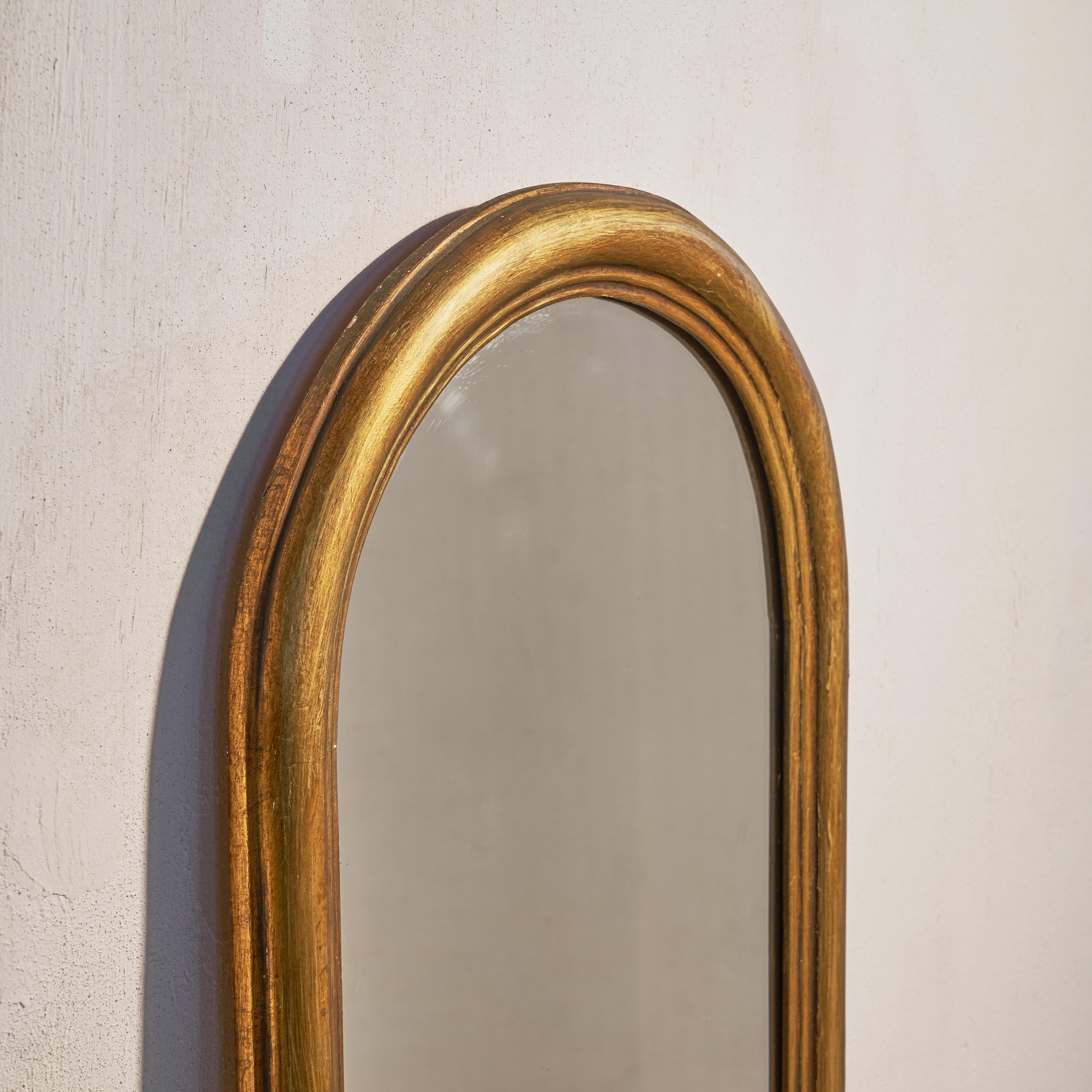 Arched Mirror in Gold Painted Wood at 1stDibs