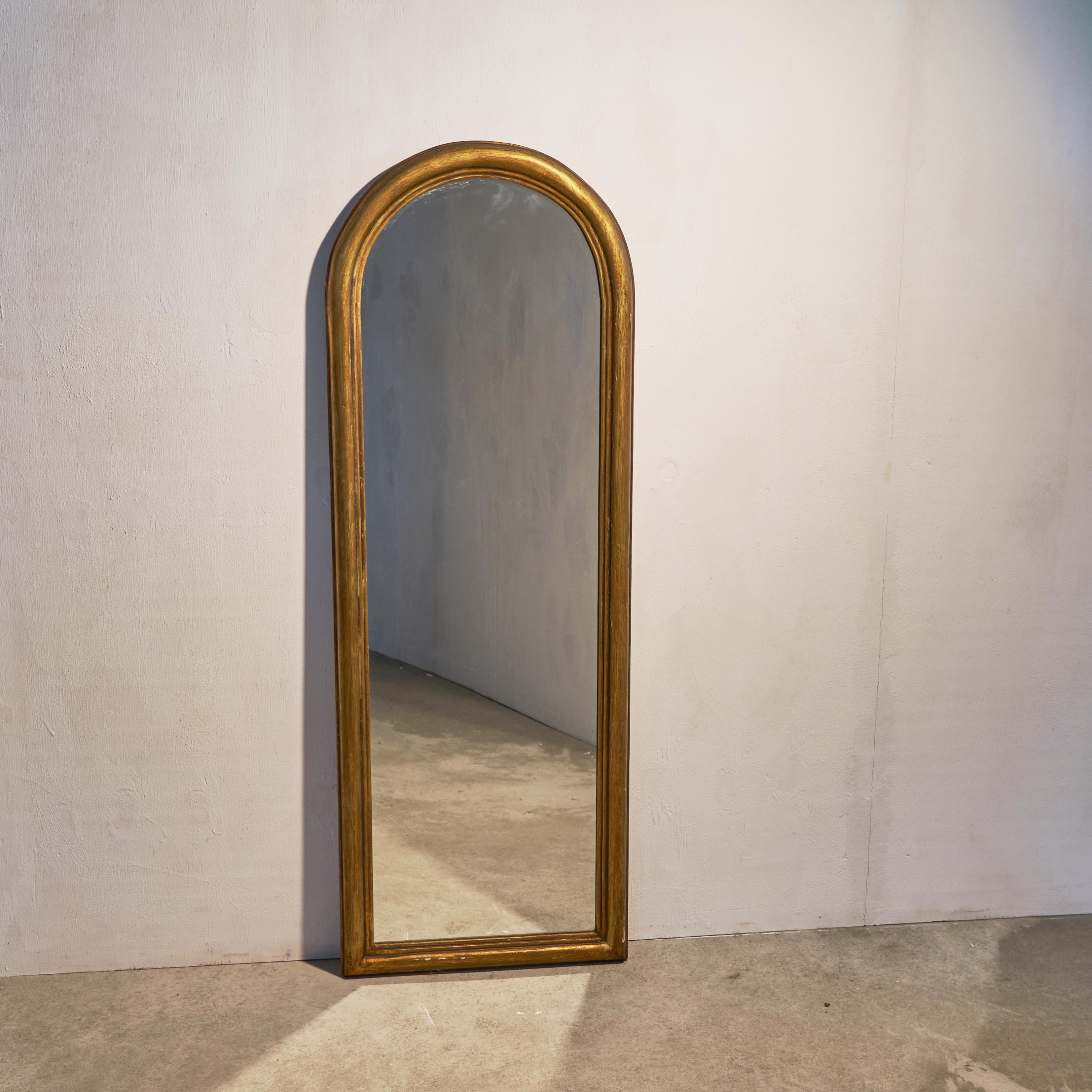 Arched Mirror in Gold Painted Wood at 1stDibs