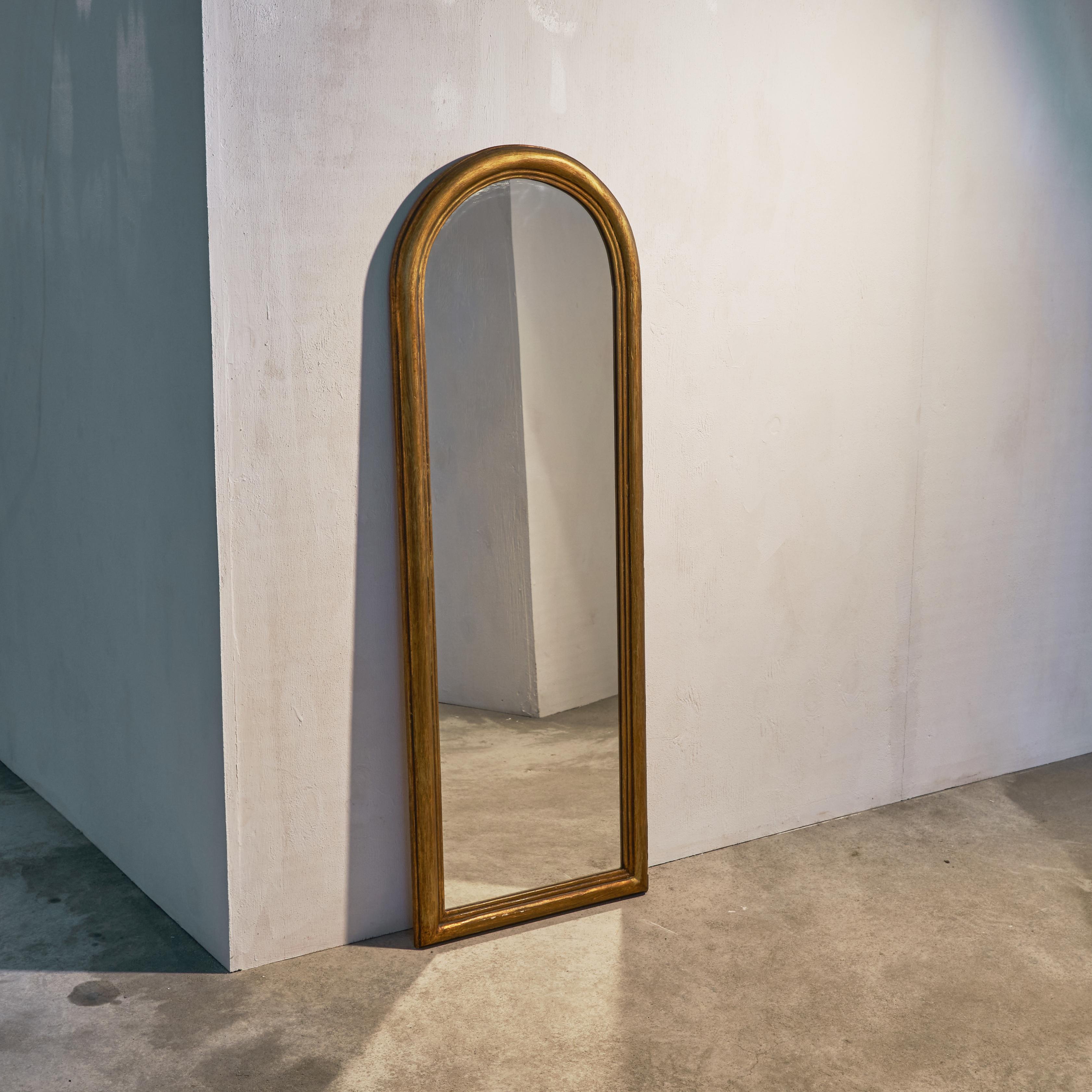 Arched Mirror in Gold Painted Wood at 1stDibs