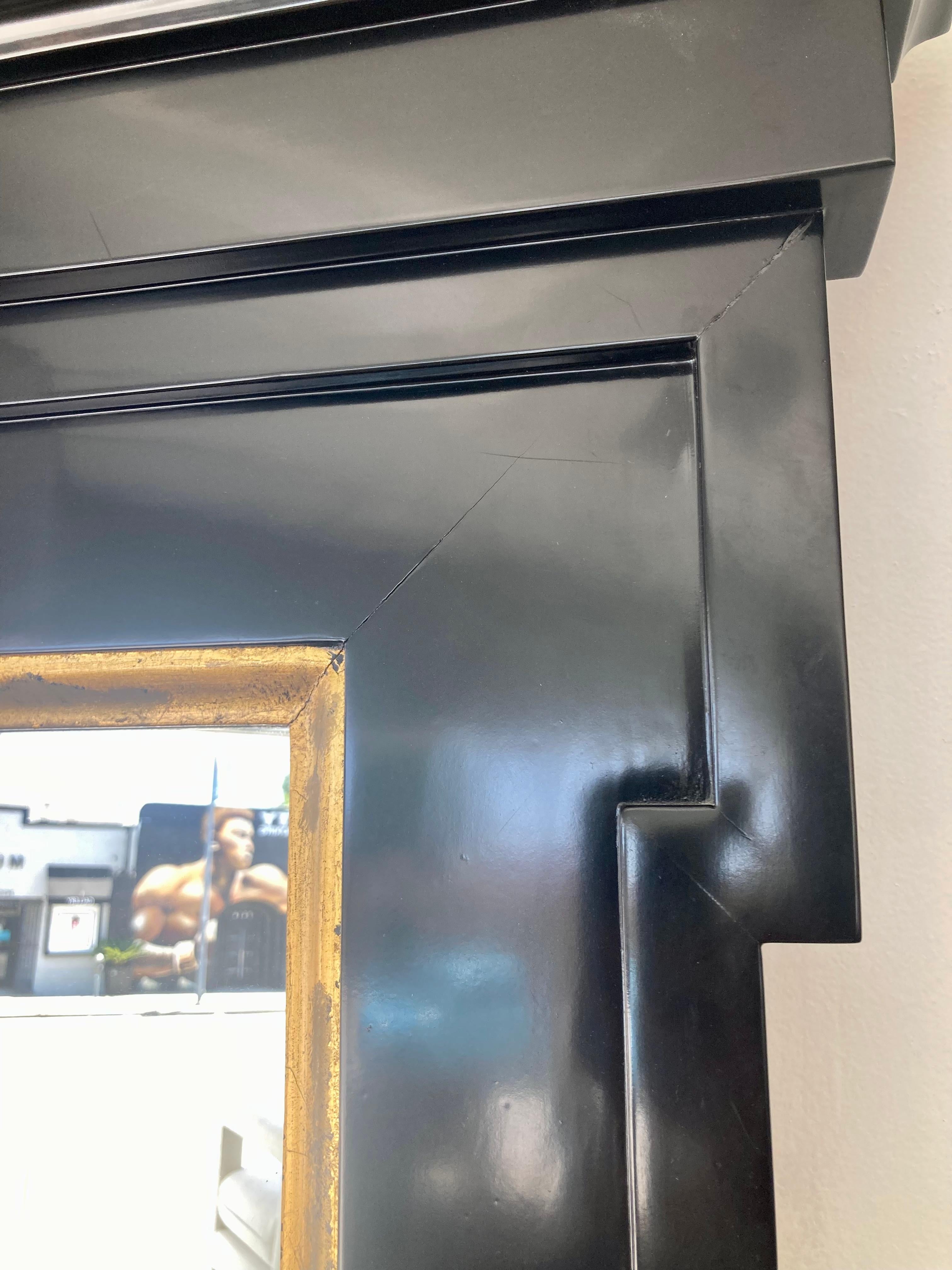 Wood Arched Pediment Mirror by John Hutton For Sale