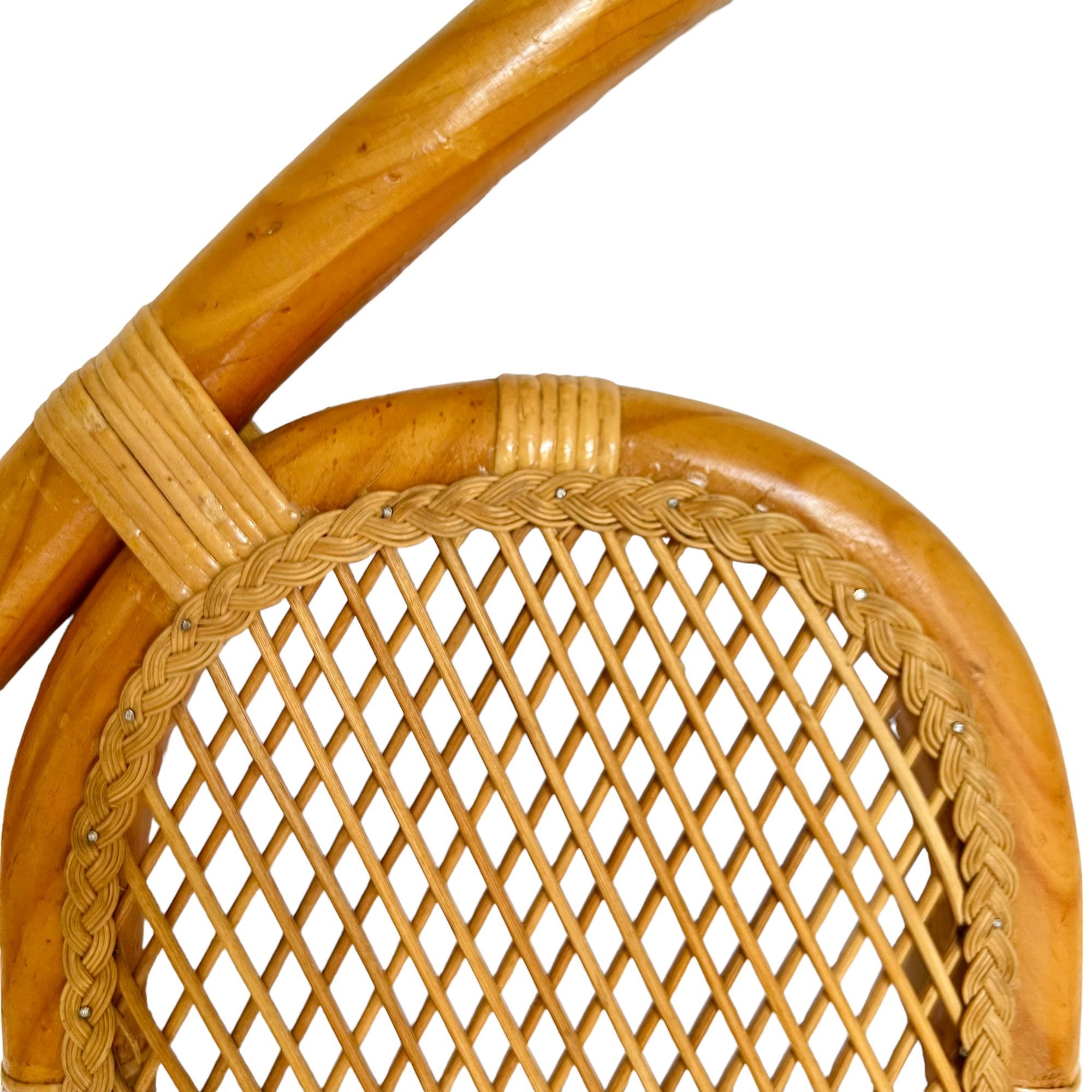 Arched Rattan Woven Reed King Headboard, 1970s 1