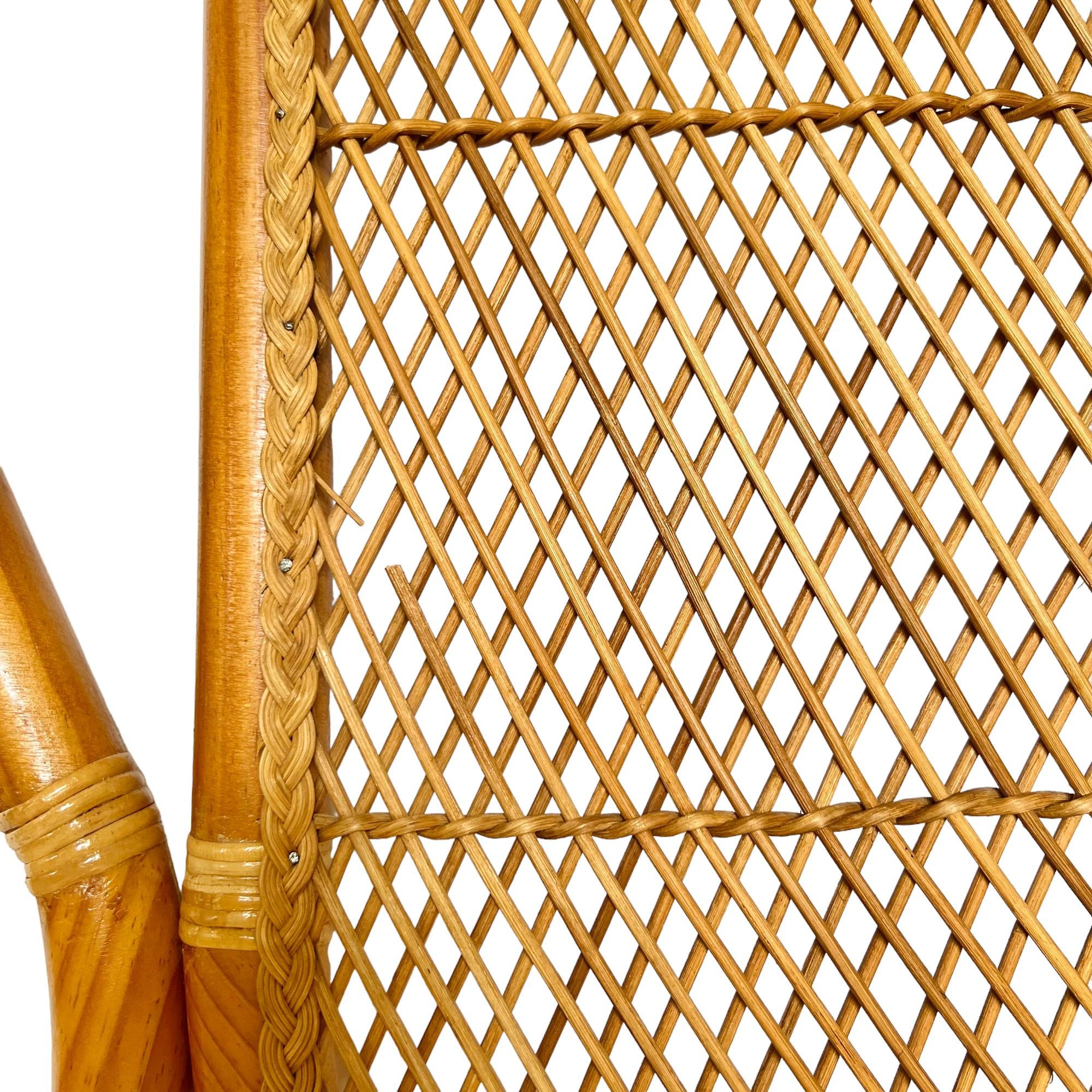 Arched Rattan Woven Reed King Headboard, 1970s 2