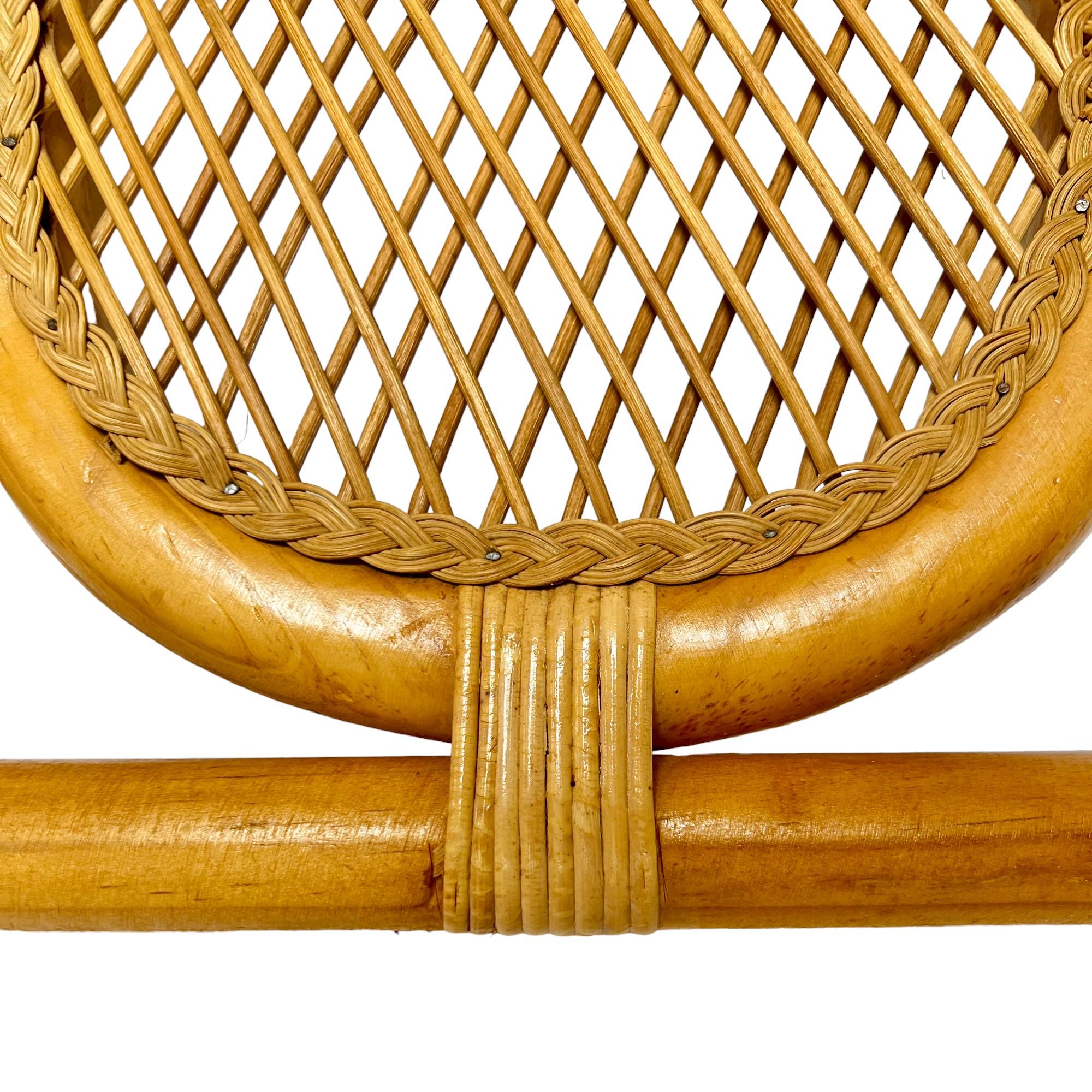 Arched Rattan Woven Reed King Headboard, 1970s 3