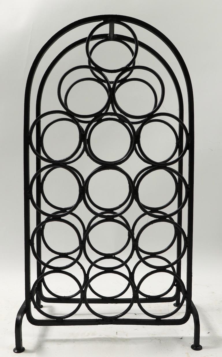 Mid-Century Modern Arched Top Wrought Iron Wine Rack after Umanoff For Sale
