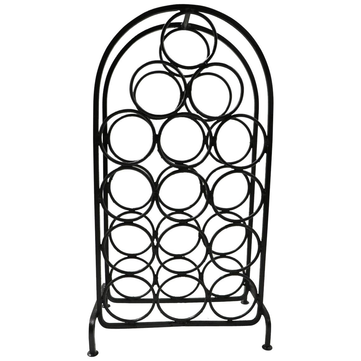 Arched Top Wrought Iron Wine Rack after Umanoff For Sale