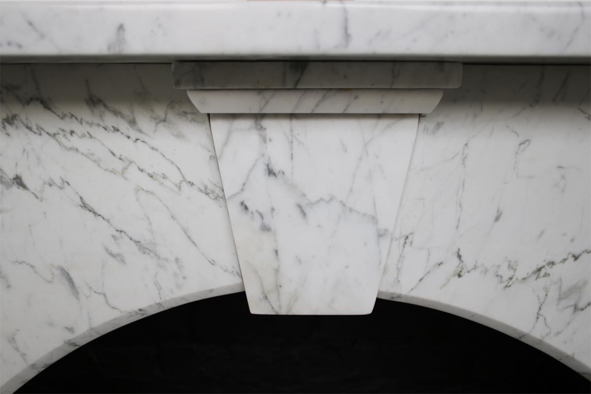 19th Century Arched Victorian Carrara Marble Fireplace Surround