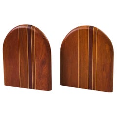 Arched Wood Bookends - Set of 2