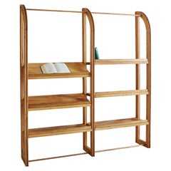 Arched Wood Library Shelves, Italy 1960s