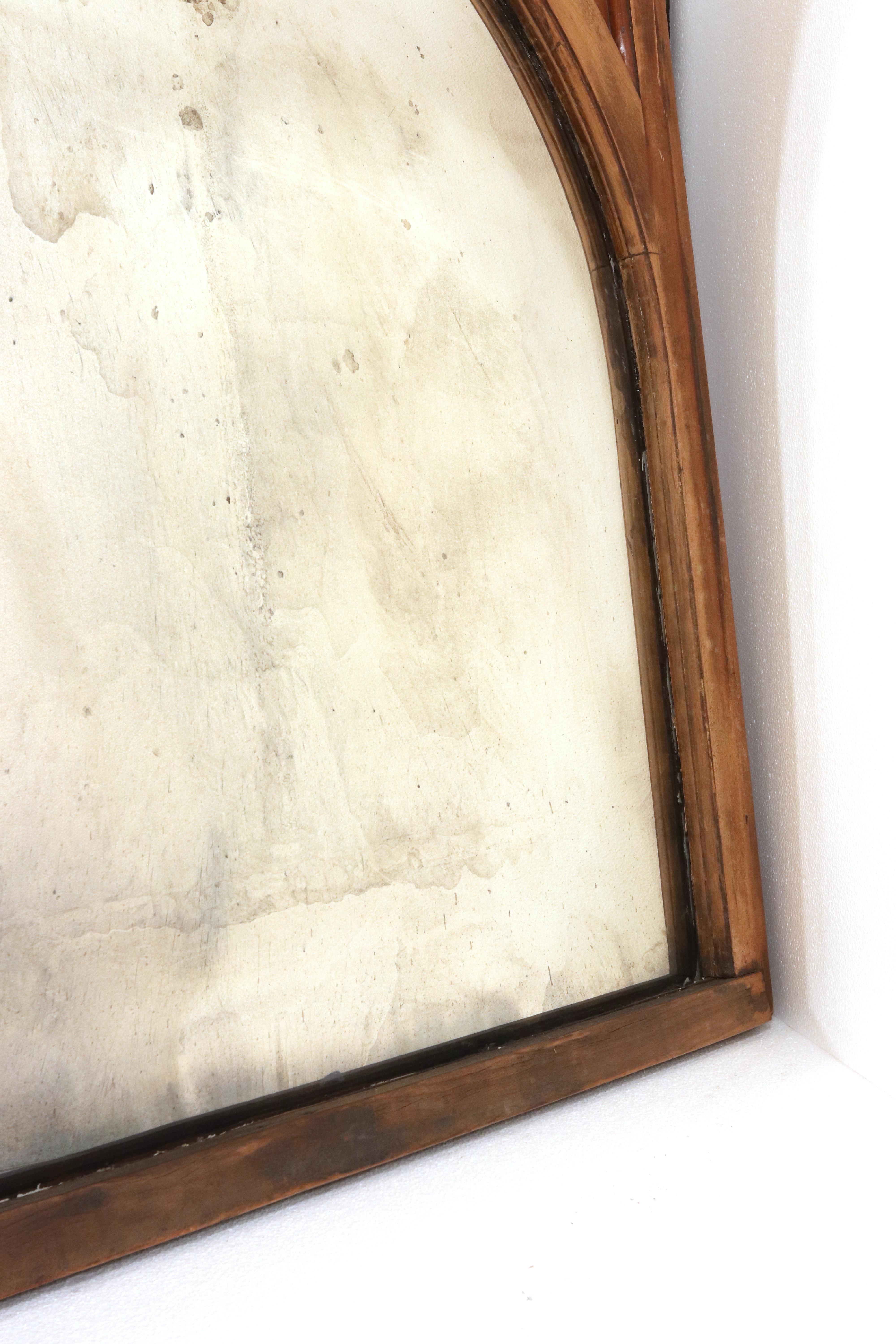 Miroir mural arqué avec cadre de fenêtre argenté en vente 6