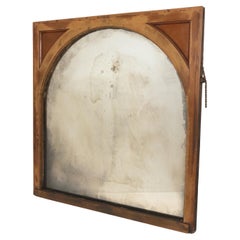 Arched Wood Window Frame Silvered Wall Mirror