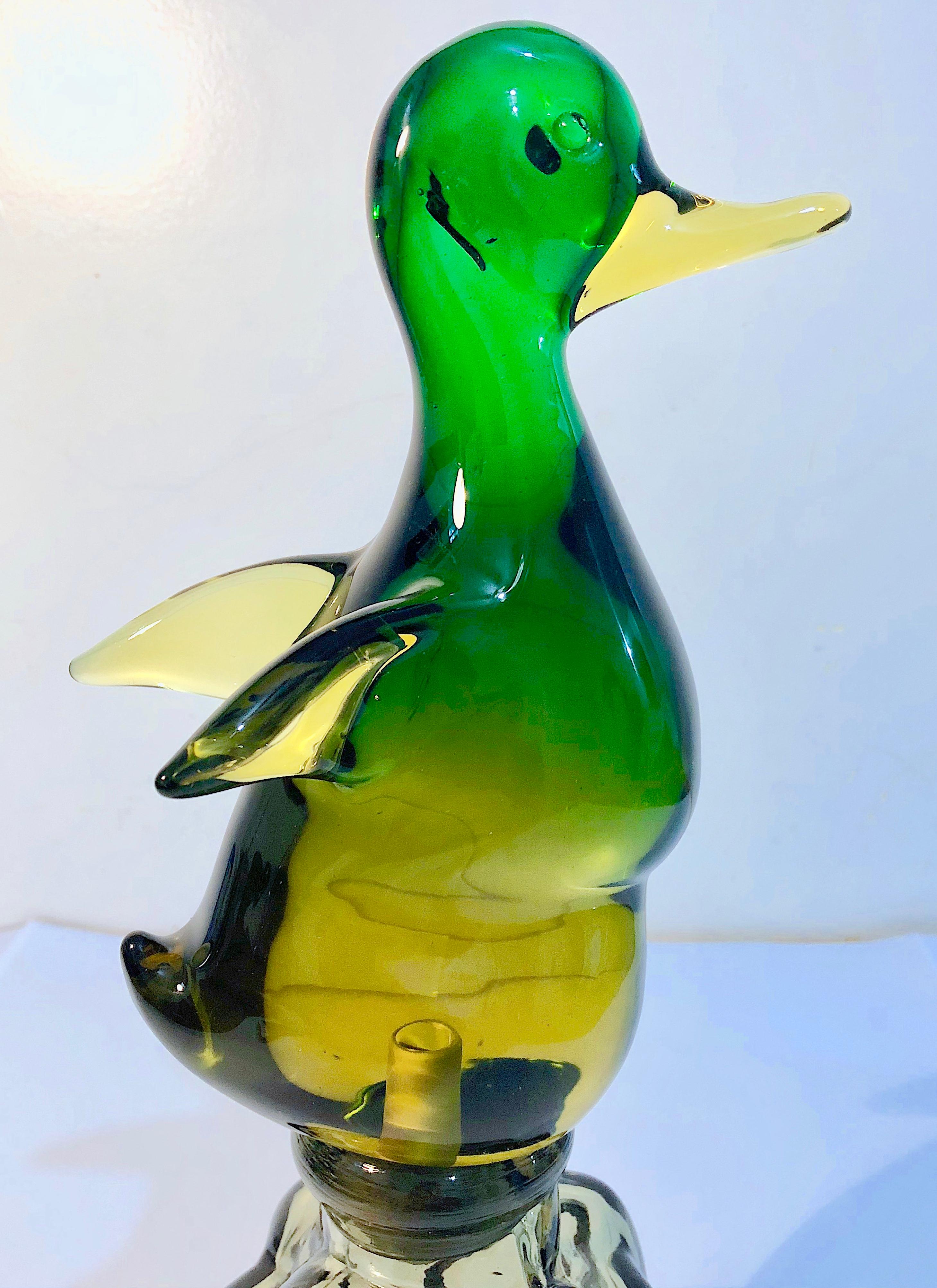 Italian Archemide Seguso Alabastro Murano Duck Decanter for Luxardo For Sale