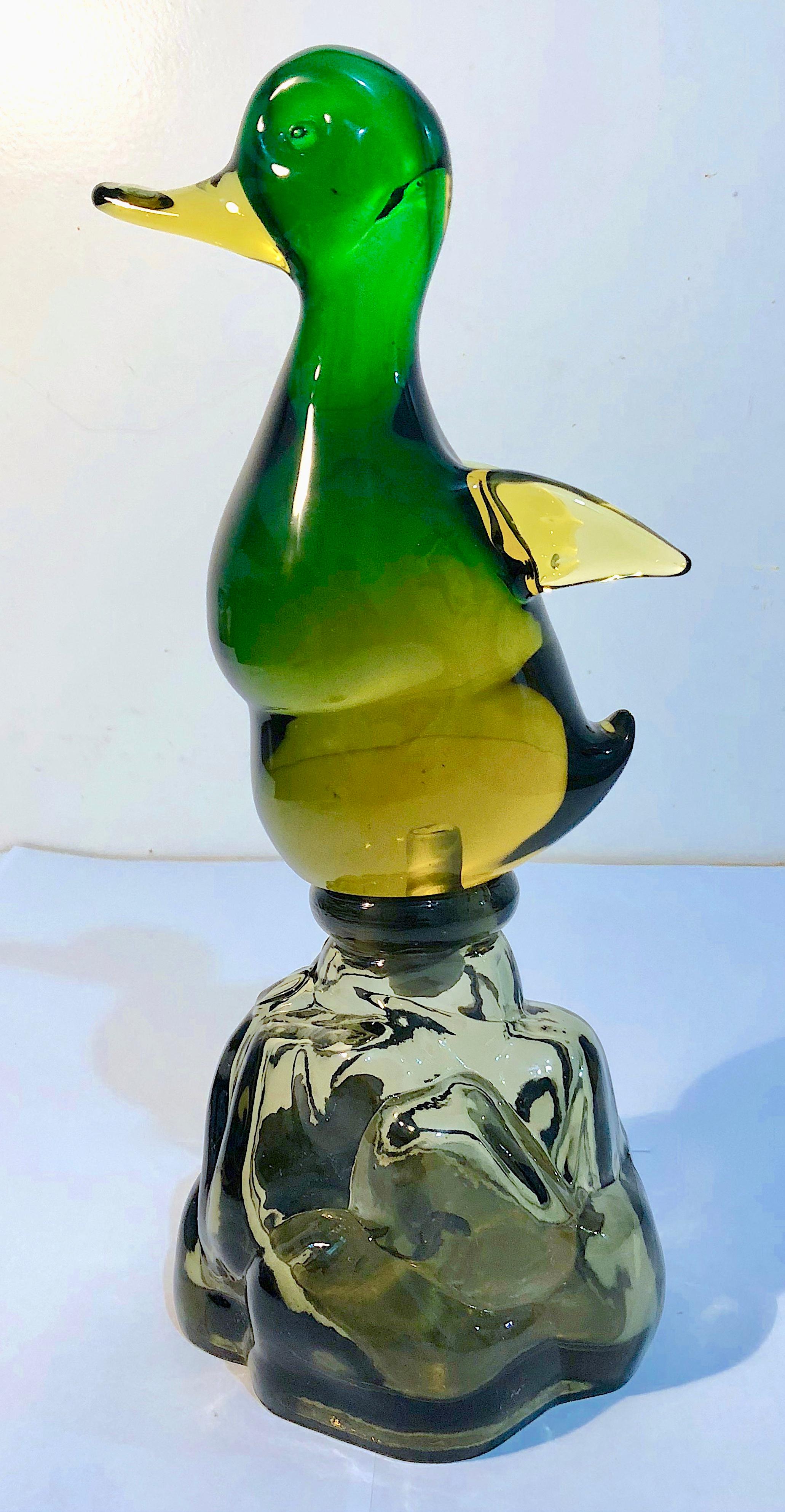 Art Glass Archemide Seguso Alabastro Murano Duck Decanter for Luxardo For Sale