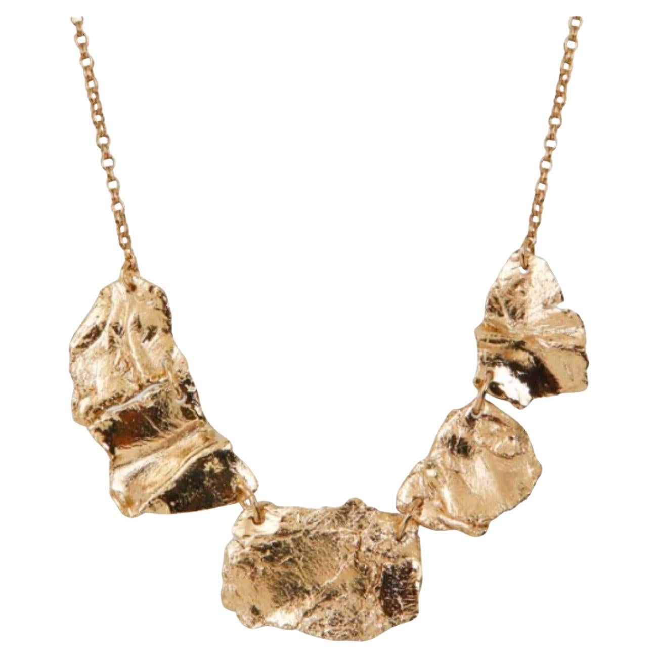 Collana Archeo Squelette 2 in bronzo placcato oro di Marion Fillancq