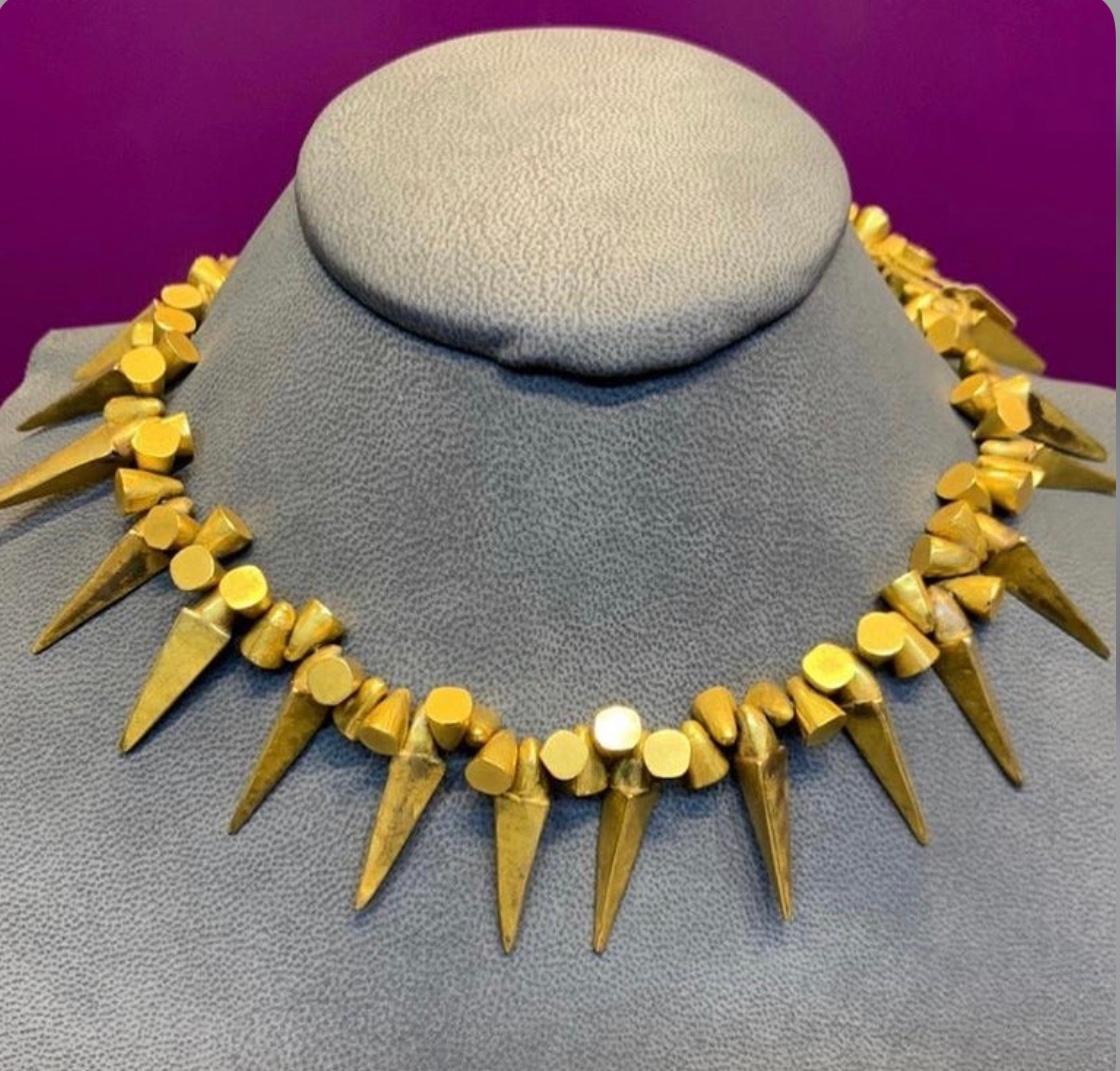 gold spike necklace