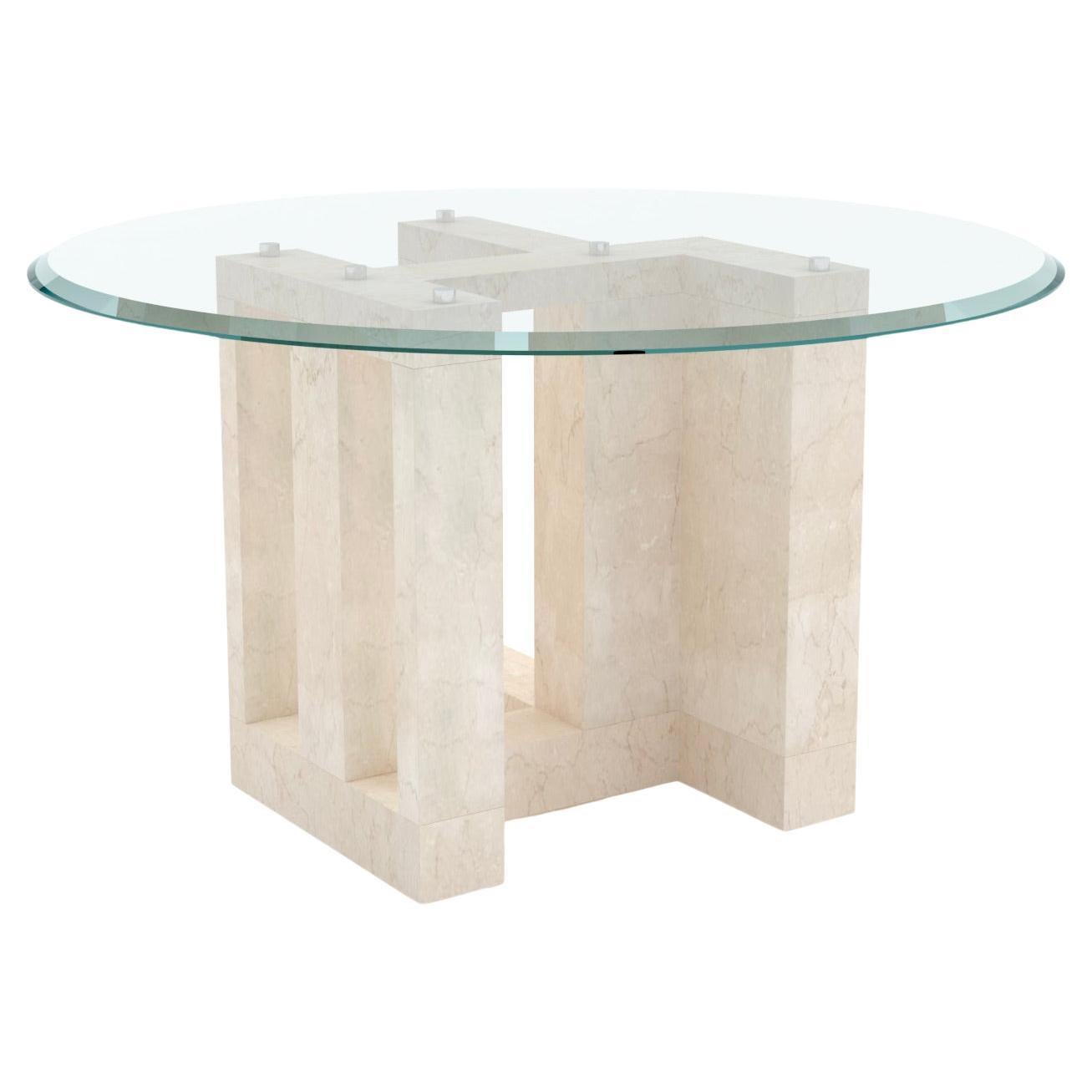 Archeology One, Table classique en marbre Bianco Veselye de Luca Scacchetti